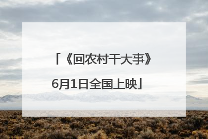 《回农村干大事》6月1日全国上映