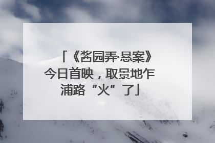 《酱园弄·悬案》今日首映，取景地乍浦路“火”了