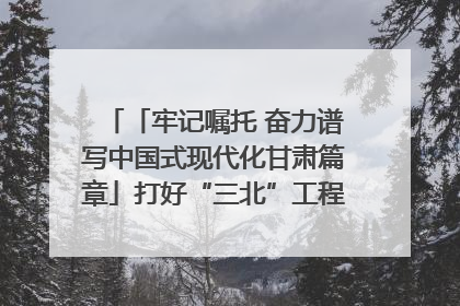 「牢记嘱托 奋力谱写中国式现代化甘肃篇章」打好“三北”工程攻坚战 筑牢国家西部生态安全屏障