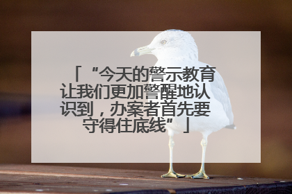 “今天的警示教育让我们更加警醒地认识到，办案者首先要守得住底线”