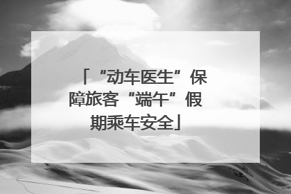 “动车医生”保障旅客“端午”假期乘车安全