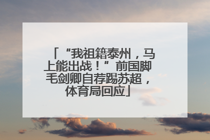 “我祖籍泰州，马上能出战！”前国脚毛剑卿自荐踢苏超，体育局回应