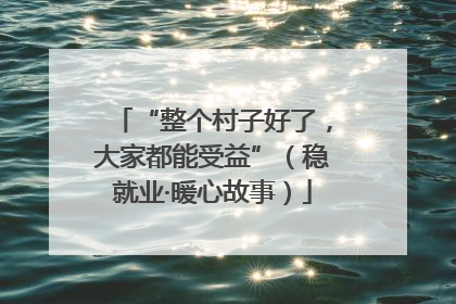 “整个村子好了，大家都能受益”（稳就业·暖心故事）