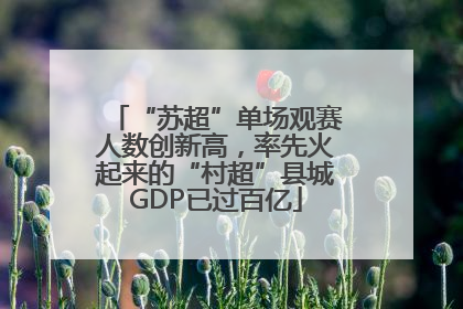 “苏超”单场观赛人数创新高，率先火起来的“村超”县城GDP已过百亿