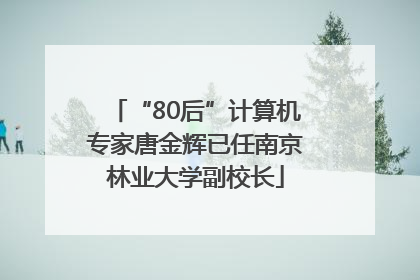 “80后”计算机专家唐金辉已任南京林业大学副校长