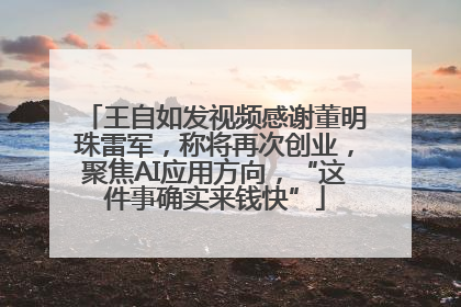 王自如发视频感谢董明珠雷军，称将再次创业，聚焦AI应用方向，“这件事确实来钱快”