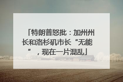 特朗普怒批：加州州长和洛杉矶市长“无能”，现在一片混乱