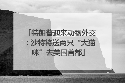 特朗普迎来动物外交：沙特将送两只“大猫咪”去美国首都