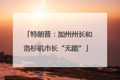 特朗普：加州州长和洛杉矶市长“无能”