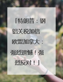 特朗普：钢铝关税加倍 欧盟加拿大：强烈遗憾！强烈反对！