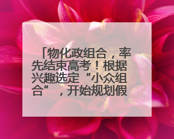 物化政组合，率先结束高考！根据兴趣选定“小众组合”，开始规划假期生活