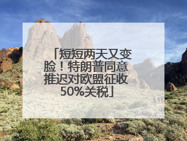 短短两天又变脸！特朗普同意推迟对欧盟征收50%关税