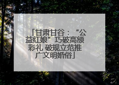 甘肃甘谷：“公益红娘”巧破高额彩礼 破规立范推广文明婚俗