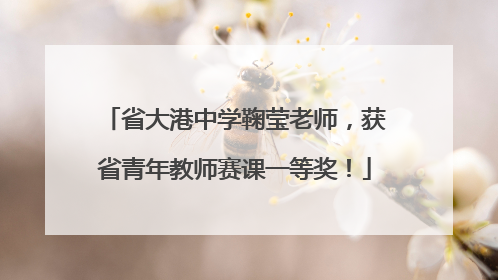 省大港中学鞠莹老师，获省青年教师赛课一等奖！