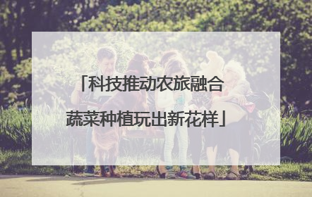 科技推动农旅融合 蔬菜种植玩出新花样