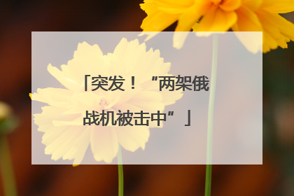 突发！“两架俄战机被击中”