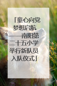 童心向党 梦想启航——南阳第二十五小学举行新队员入队仪式