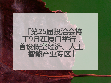 第25届投洽会将于9月在厦门举行，首设低空经济、人工智能产业专区