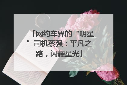 网约车界的“明星”司机蔡强：平凡之路，闪耀星光