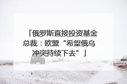 俄罗斯直接投资基金总裁：欧盟“希望俄乌冲突持续下去”