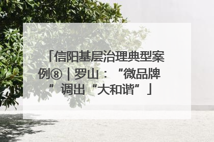 信阳基层治理典型案例⑧｜罗山：“微品牌”调出“大和谐”