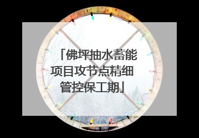 佛坪抽水蓄能项目攻节点精细管控保工期