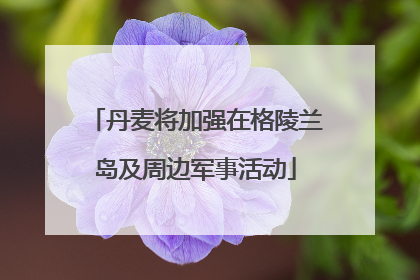 丹麦将加强在格陵兰岛及周边军事活动
