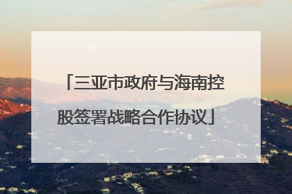 三亚市政府与海南控股签署战略合作协议