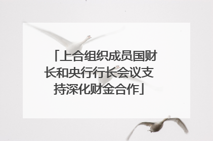 上合组织成员国财长和央行行长会议支持深化财金合作