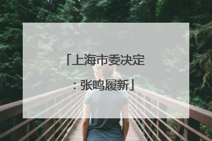 上海市委决定：张鸣履新