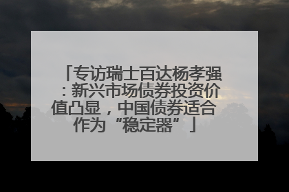 专访瑞士百达杨孝强：新兴市场债券投资价值凸显，中国债券适合作为“稳定器”