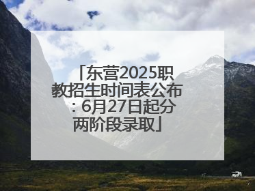 东营2025职教招生时间表公布：6月27日起分两阶段录取
