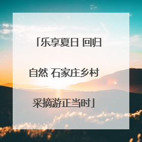 乐享夏日 回归自然 石家庄乡村采摘游正当时