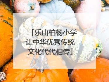 乐山柏杨小学让中华优秀传统文化代代相传