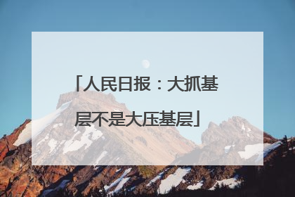 人民日报：大抓基层不是大压基层
