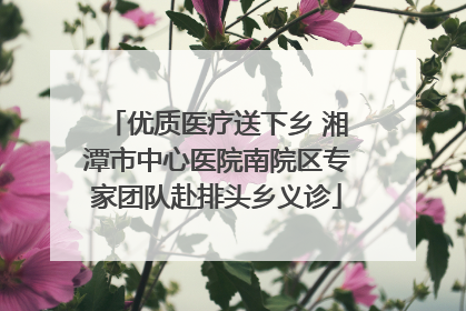 优质医疗送下乡 湘潭市中心医院南院区专家团队赴排头乡义诊