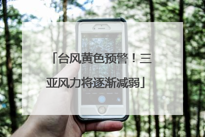 台风黄色预警！三亚风力将逐渐减弱