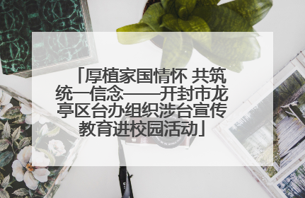厚植家国情怀 共筑统一信念——开封市龙亭区台办组织涉台宣传教育进校园活动
