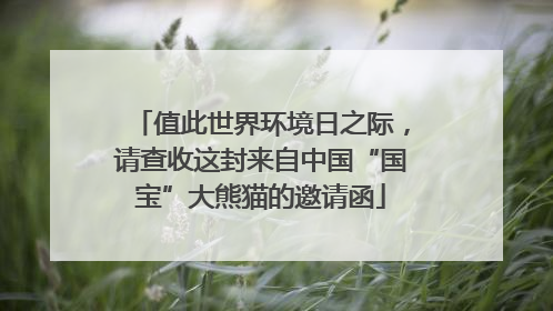 值此世界环境日之际，请查收这封来自中国“国宝”大熊猫的邀请函