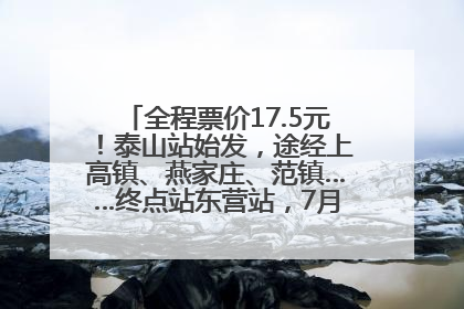 全程票价17.5元！泰山站始发，途经上高镇、燕家庄、范镇……终点站东营站，7月1日开通！