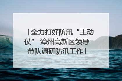 全力打好防汛“主动仗” 漳州高新区领导带队调研防汛工作