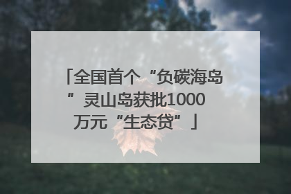 全国首个“负碳海岛”灵山岛获批1000万元“生态贷”