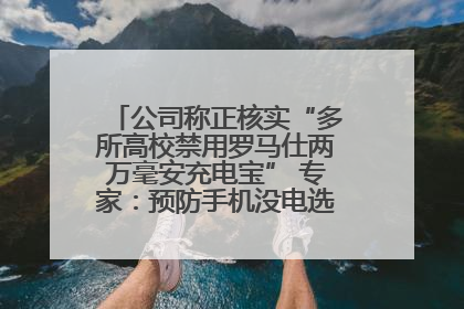 公司称正核实“多所高校禁用罗马仕两万毫安充电宝” 专家：预防手机没电选中等体积产品即可