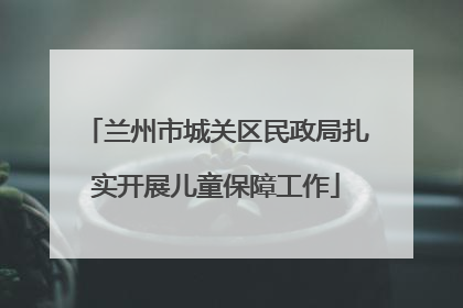 兰州市城关区民政局扎实开展儿童保障工作
