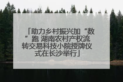 助力乡村振兴加“数”跑 湖南农村产权流转交易科技小院授牌仪式在长沙举行