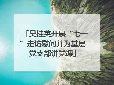 吴桂英开展“七一”走访慰问并为基层党支部讲党课