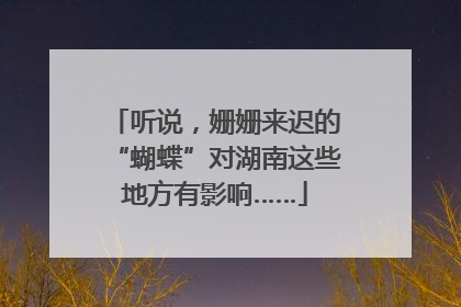 听说，姗姗来迟的“蝴蝶”对湖南这些地方有影响……