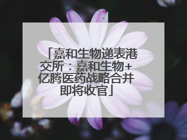 嘉和生物递表港交所：嘉和生物+亿腾医药战略合并即将收官