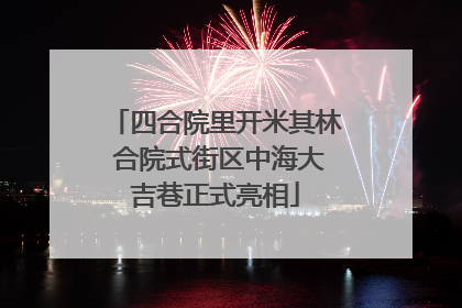 四合院里开米其林 合院式街区中海大吉巷正式亮相