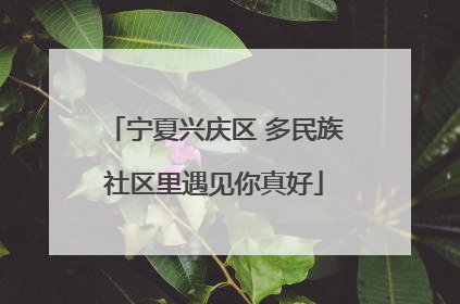 宁夏兴庆区 多民族社区里遇见你真好